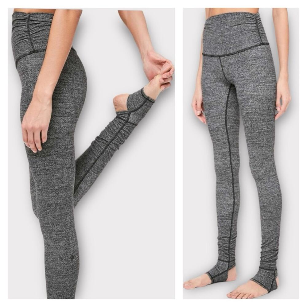Lululemon Still Mind Tight 2 Nulu Stirrup Leggings Interlink Ice Grey Dance Yoga